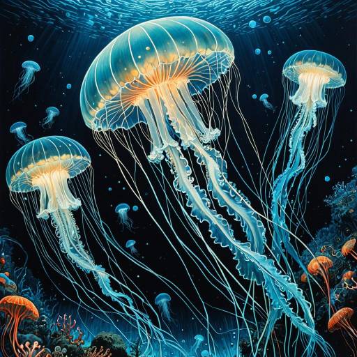 Ethereal Bioluminescent Jellyfish Fantasy Ethereal Bioluminescent Jellyfish Fantasy