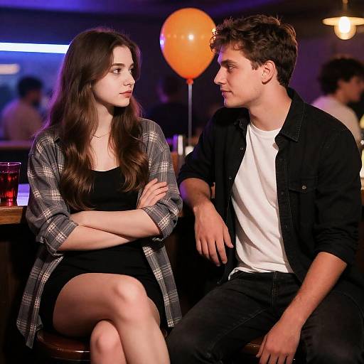 Candid Bar Moment with Young Couple