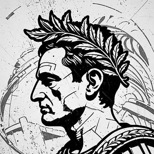 Julius Caesar Laurel Wreath in Banksy Style