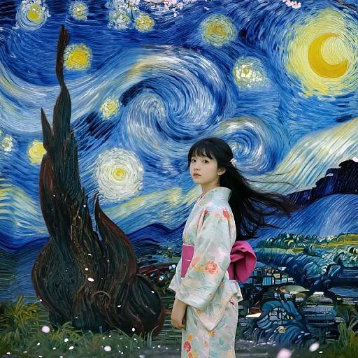 Van Gogh Meets Ukiyo-e Enchanted Forest