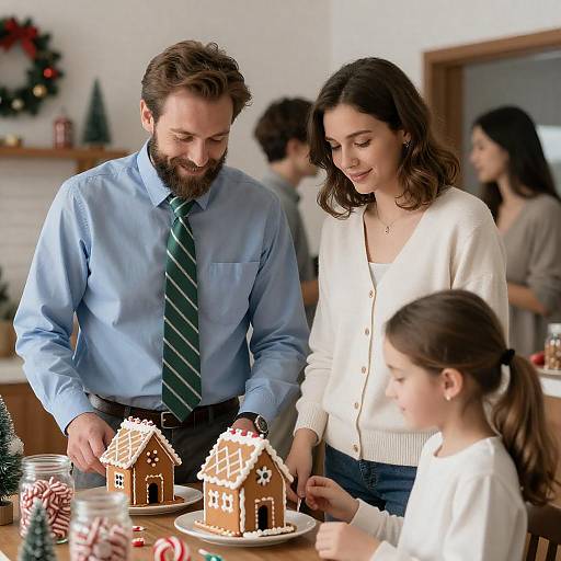 Festive Gathering with Gingerbread and Candy