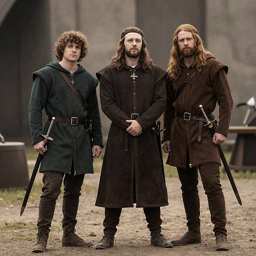 Medieval Gathering: Three People Portrait