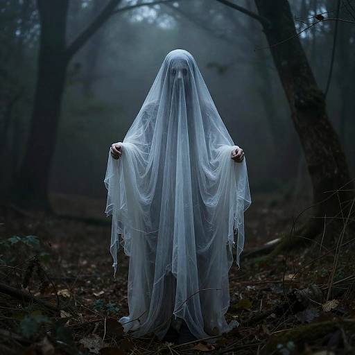Creepy Fog Phantom in Woods