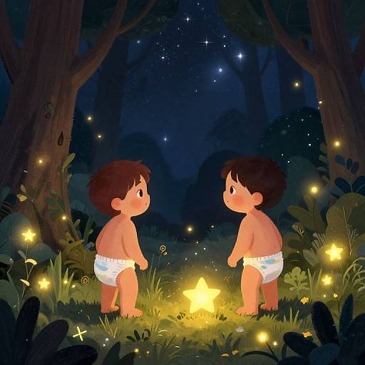Star Diaper Boys in Magical Forest
