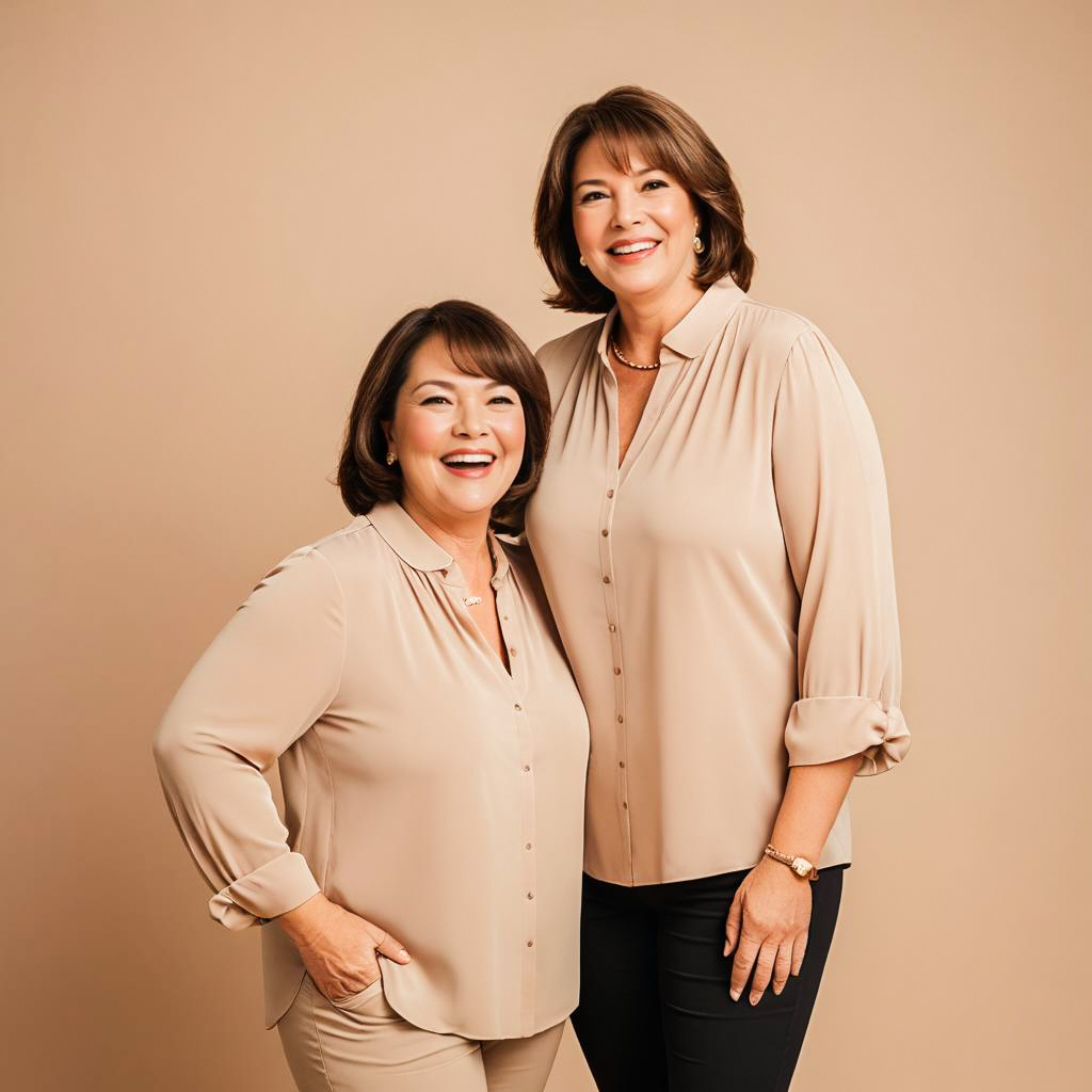 Joyful Couple Fashion Shoot in Neutral Studio