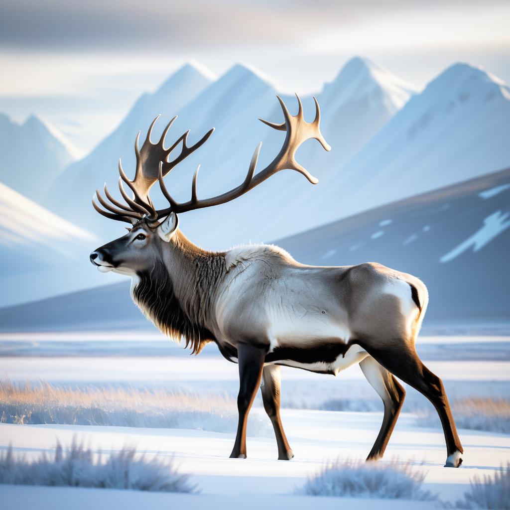 Majestic Caribou in Arctic Landscape