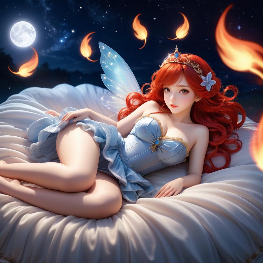 Enchanting Fairy Princess in Moonlight