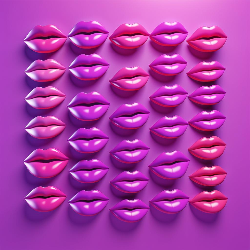 Vibrant 3D Pastel Lips in Pop Art