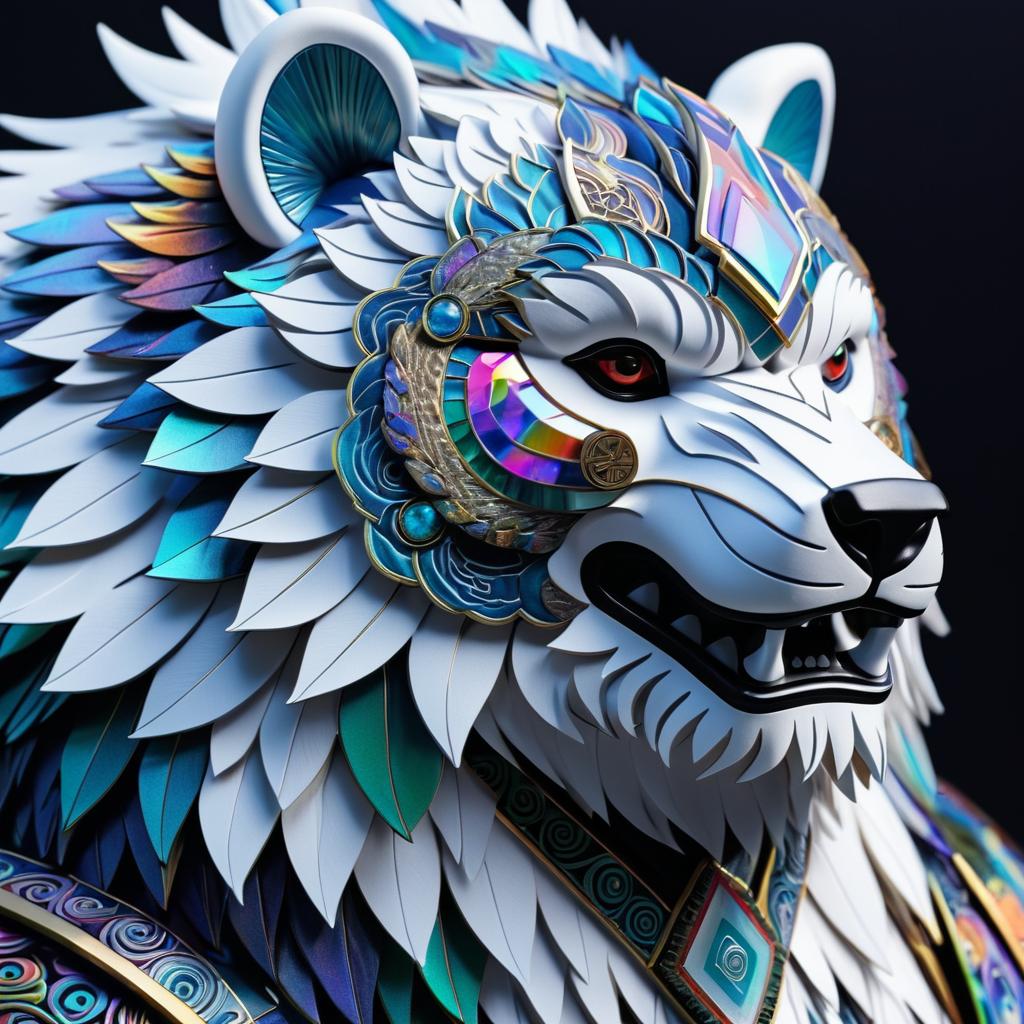 Fierce Warrior Spirit Bear in 3D