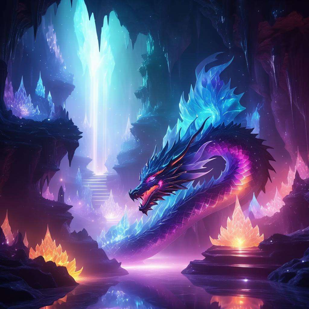 Ethereal Dragon Dance in Crystal Cavern