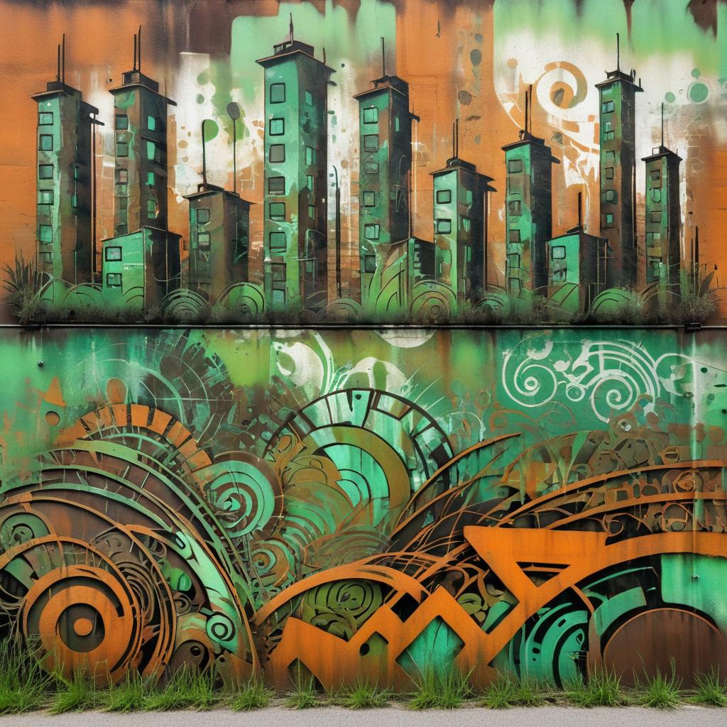 Intricate Industrial Grunge Graffiti Design