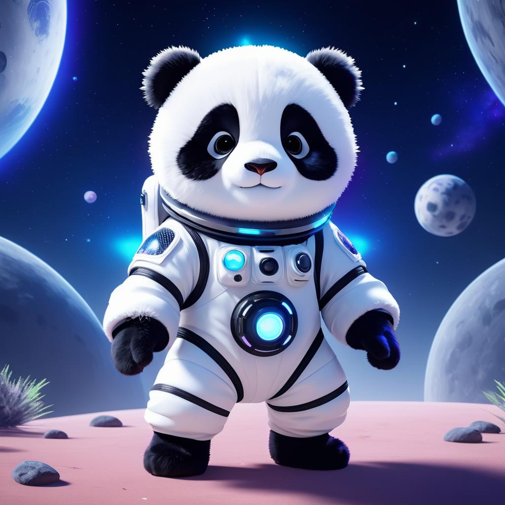 Cute Panda Astronaut in Outer Space