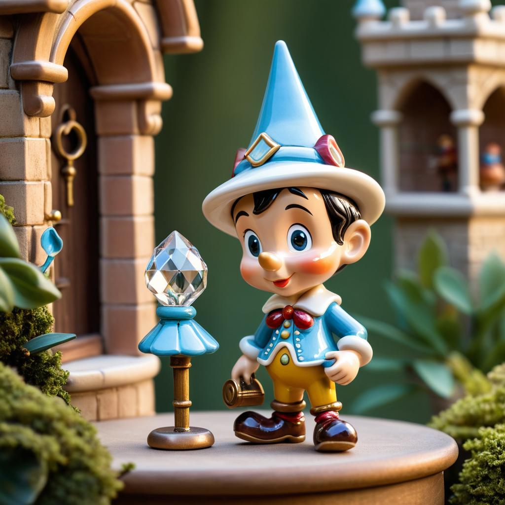 Ceramic Pinocchio in a Fairytale Adventure