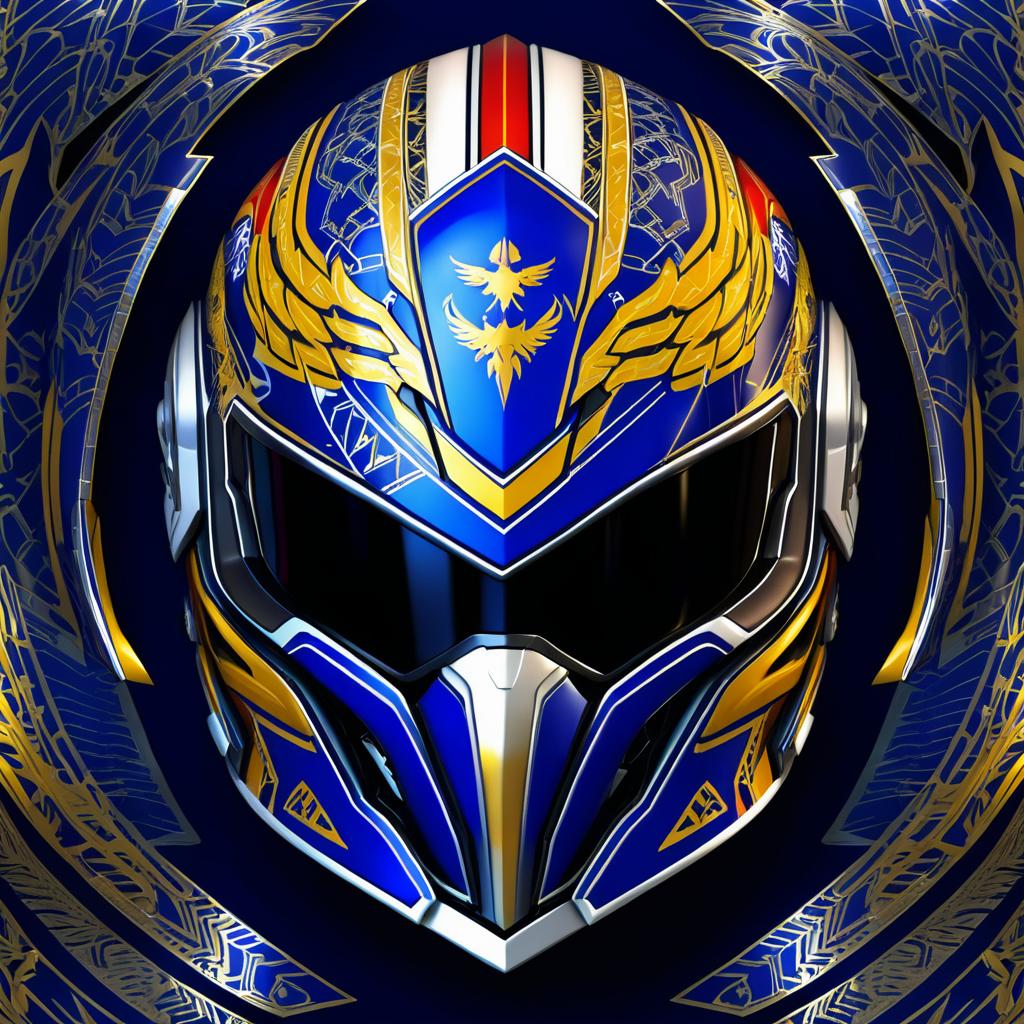 Intricate Digital Painting of American Eagle Helmet