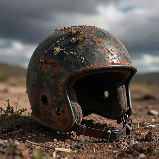 Rusty Casque Helmet in Wasteland