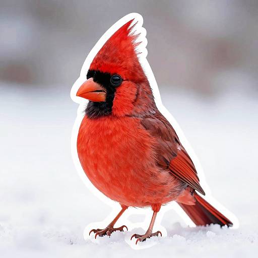 Colorful Red Cardinal Vector Sticker