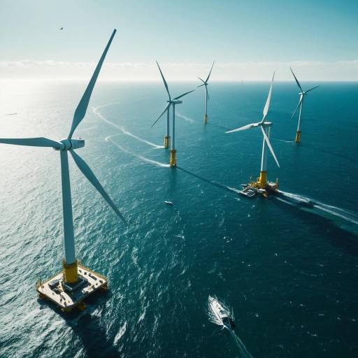 Futuristic Offshore Wind Farm and Marine Life