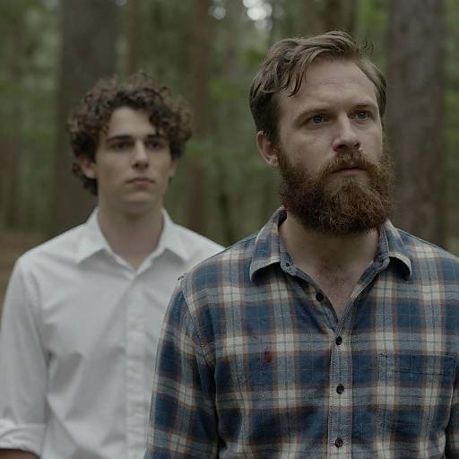Intense Forest Portrait of Two Men