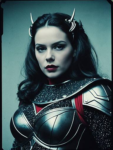 Photorealistic Lavagirl Editorial Waist-Up Portrait