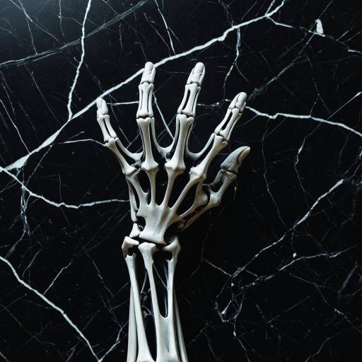 Photorealistic Chrome Hand on Dark Marble