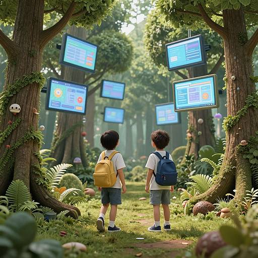 Children Exploring Digital AI Forest