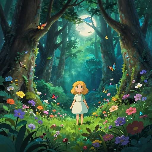 Enchanted Forest Girl in Whimsical Style