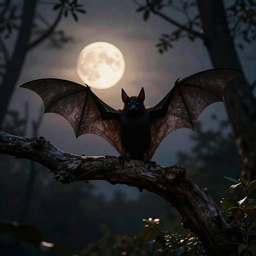 Realistic Bat Silhouette at Dusk