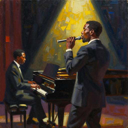 Charismatic Jazz Singer Oil Painting