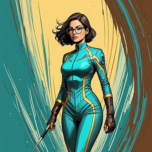 Futuristic Scientist in Nanotech Jumpsuit