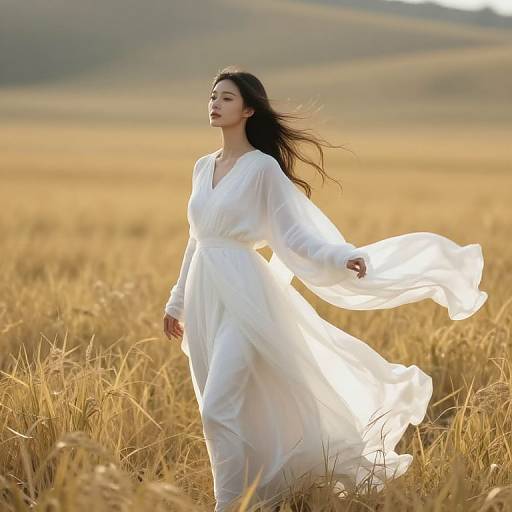 Ethereal Figure in Golden Field