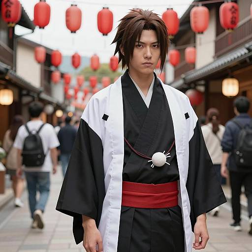 Young Japanese Man in Traditional Kimono