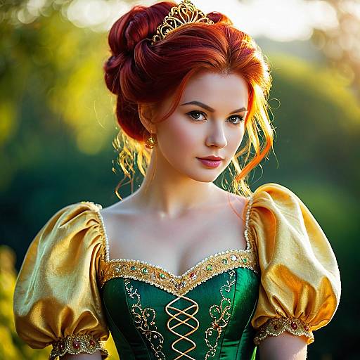 Young Woman in Fantasy Rapunzel-Inspired Costume