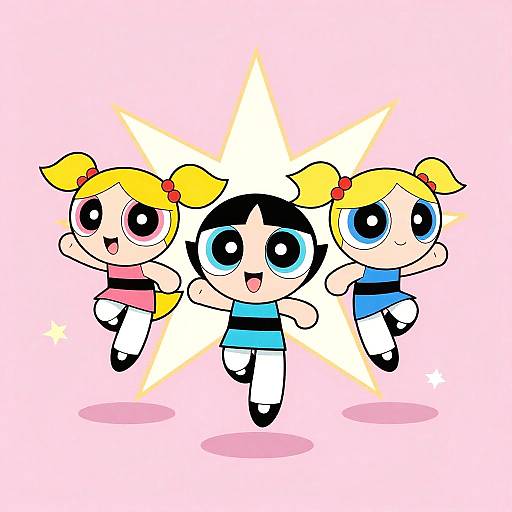 Powerpuff Girls Superhero Action Scene