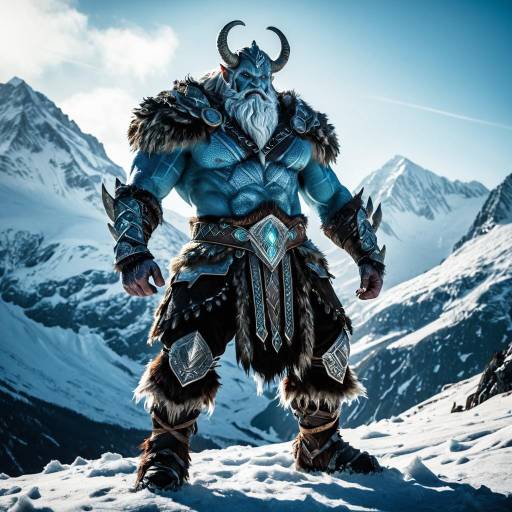 Frost Giant Hunter on Snowy Mountain Peak