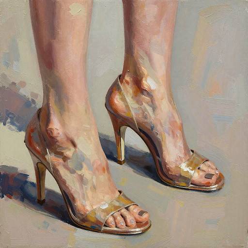 Lucian Freud Style High Heel Texture