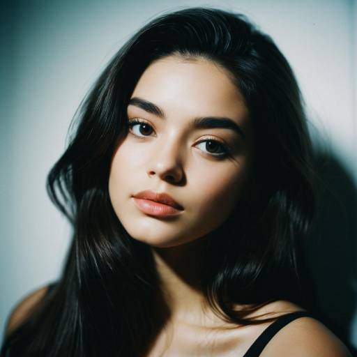 Young Woman with Long Dark Hair Portrait