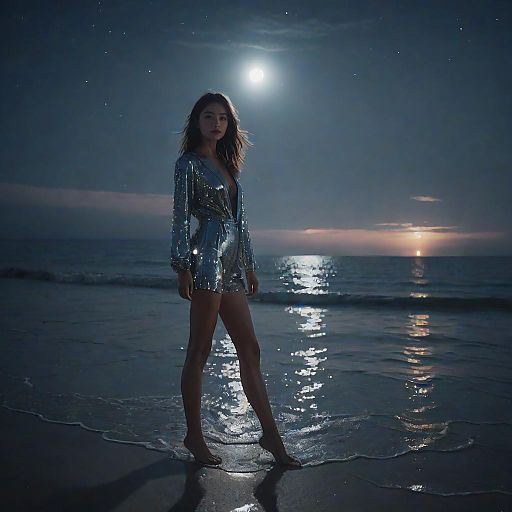 Cinematic Moonlit Fashion Photo Shoot
