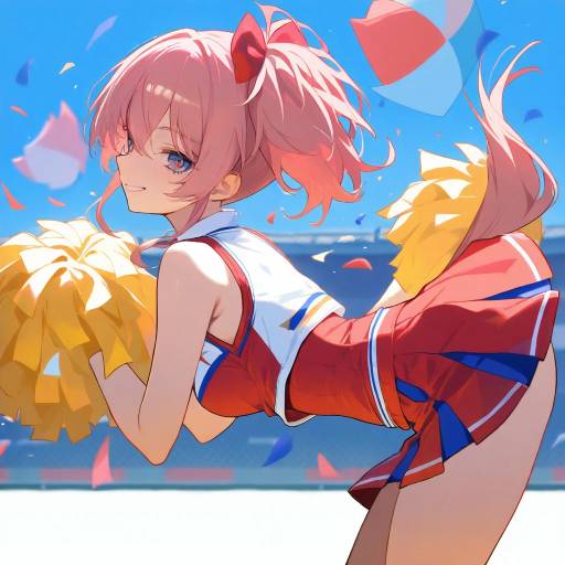 Energetic Cheerleader in Action