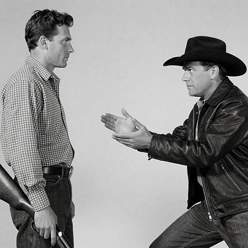 Dramatic Standoff in Black and White