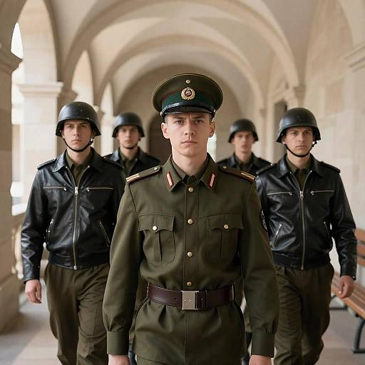 Soldiers in Stone Corridor Photography