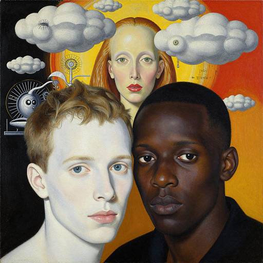 Surreal Portrait of Diverse Couple