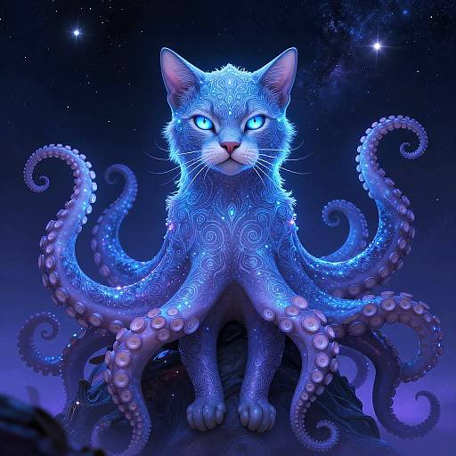Cathoulu: Cosmic Feline Octopus Hybrid