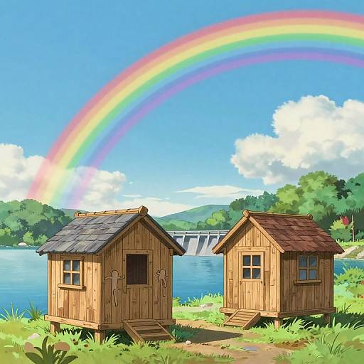 Keith Haring Style Wood Cabañas