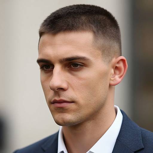 European Man with Caesar Haircut