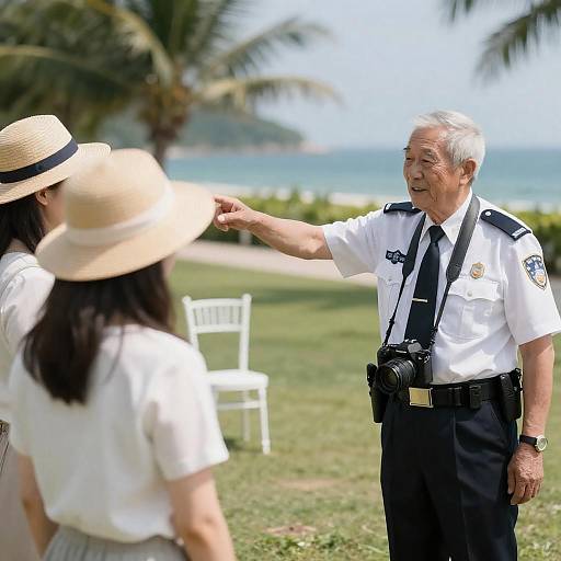 Elderly Man Capturing Moments Outdoors