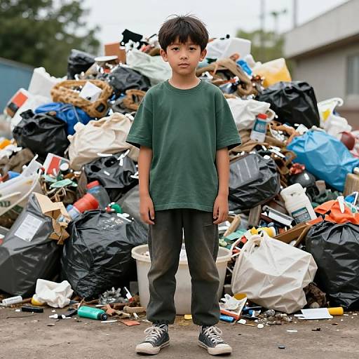 Boy in Garbage Collector Outfit