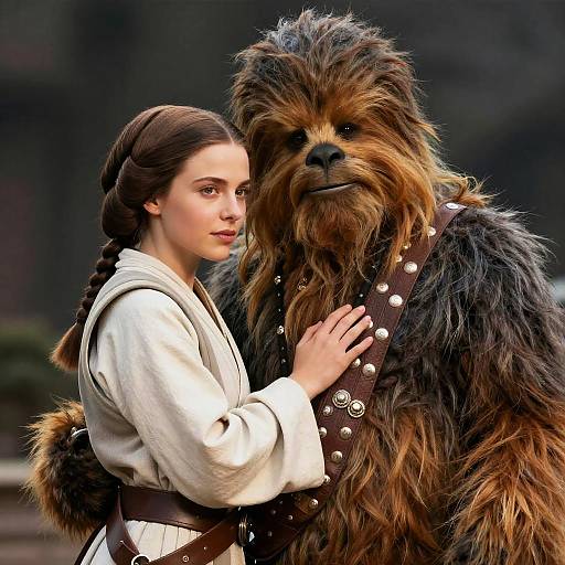Realistic Leia and Chewbacca Hug