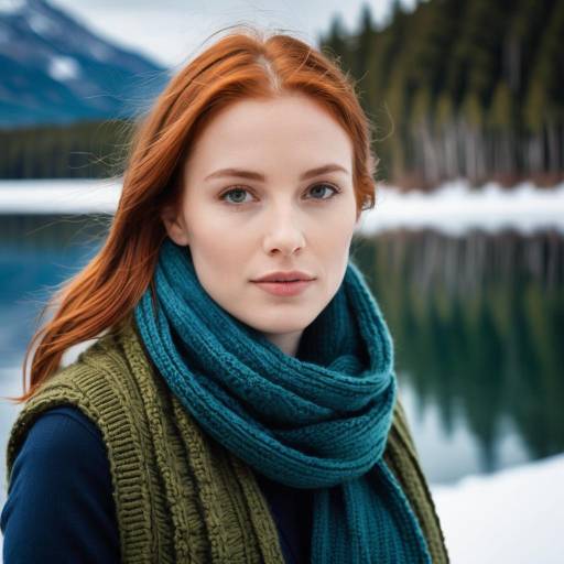 Serene Redhead Portrait in Snowy Landscape