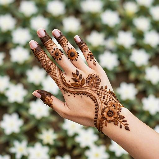 Intricate Henna Designs on Hand