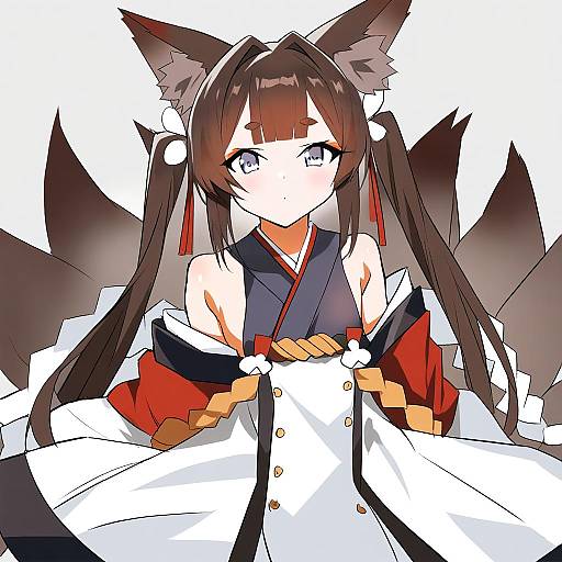 Illustration of Amagi-chan (azur lane), azur lane in the style of Kagemusha